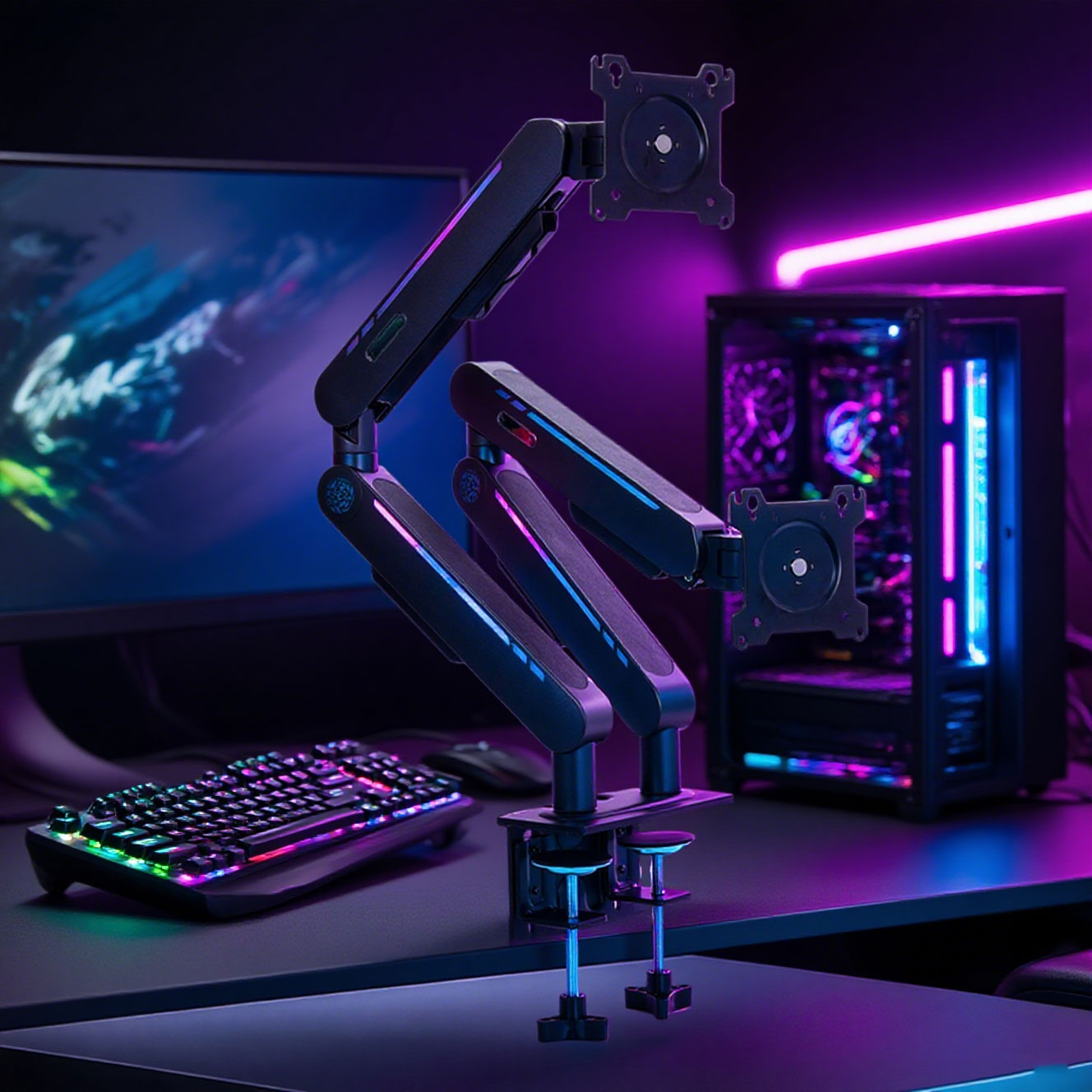 Dual Monitor Stand - Nuovo Supporto da Scrivania con Molla