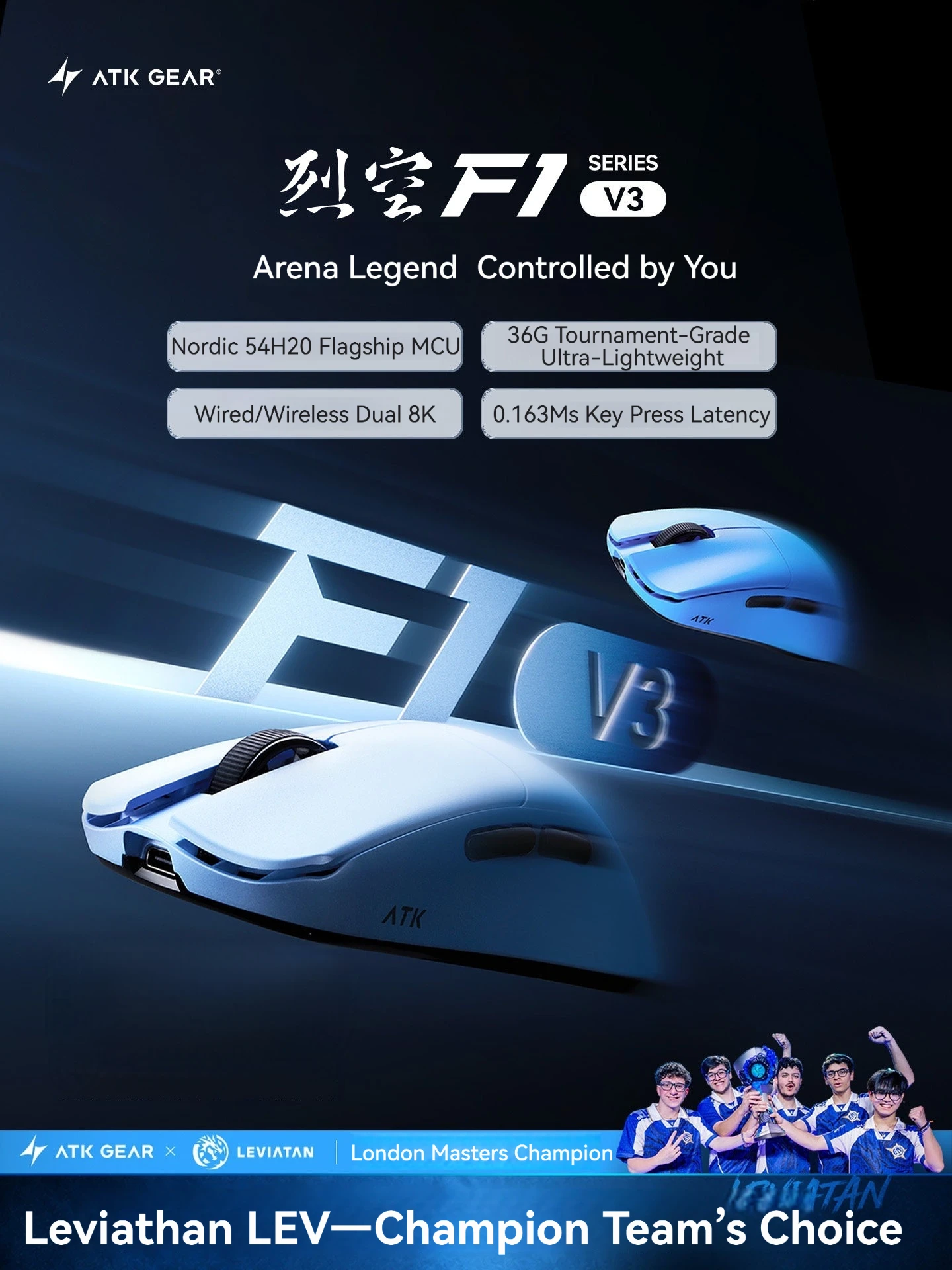 Esports Gaming Brands - Mouse da Gaming Wireless ATK F1
