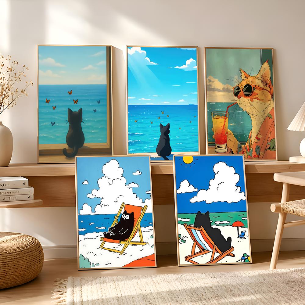 Poster con gatto sulla spiaggi - Esports Gaming Lounge recensione e prezzo