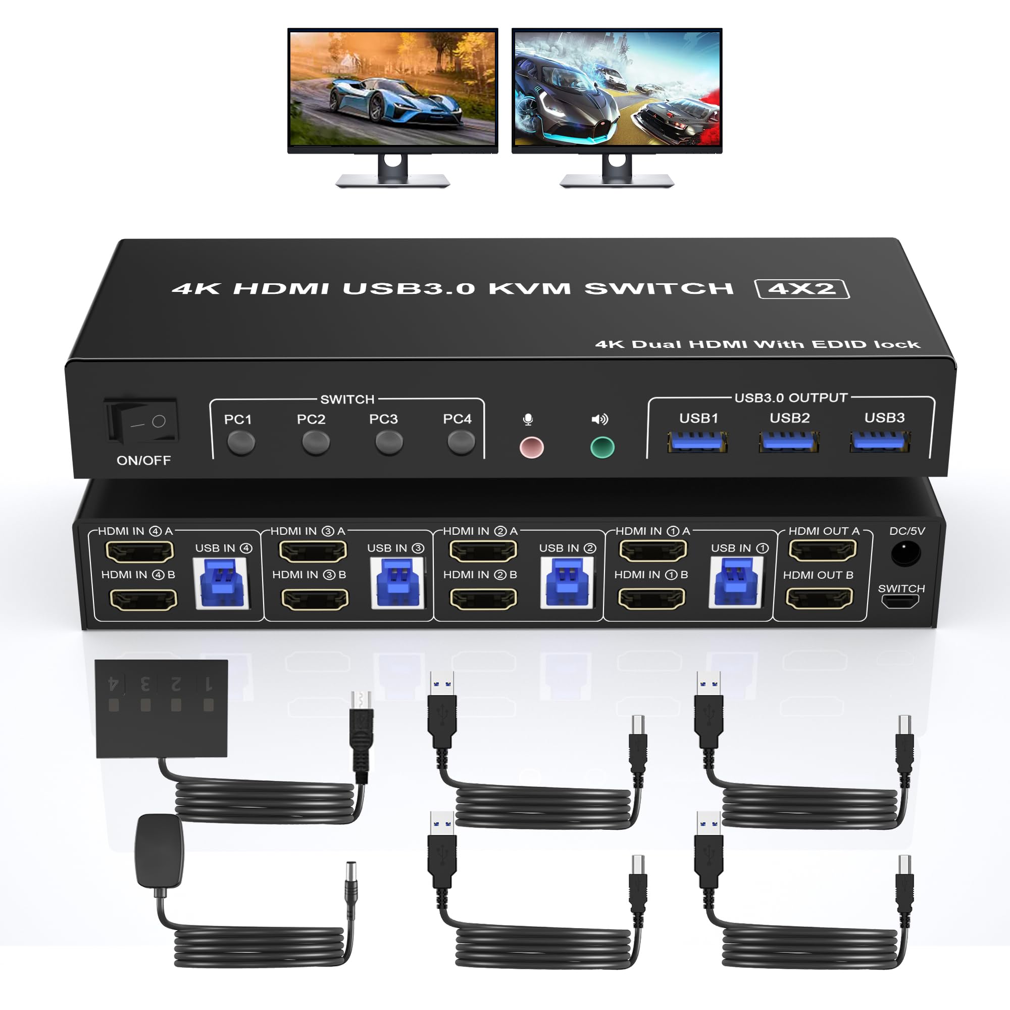 Switch KVM USB 3.0 4K Doppio m - Dual Monitor Stand recensione e prezzo